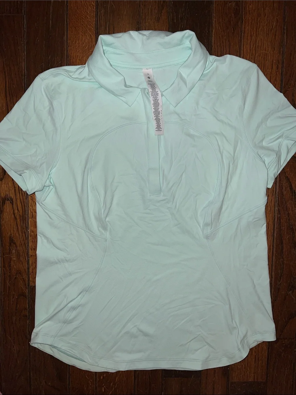 Lululemon Mint Moment Quick-Dry Short-Sleeve Polo Shirt Size 12 NWOT - Picture 3 of 4